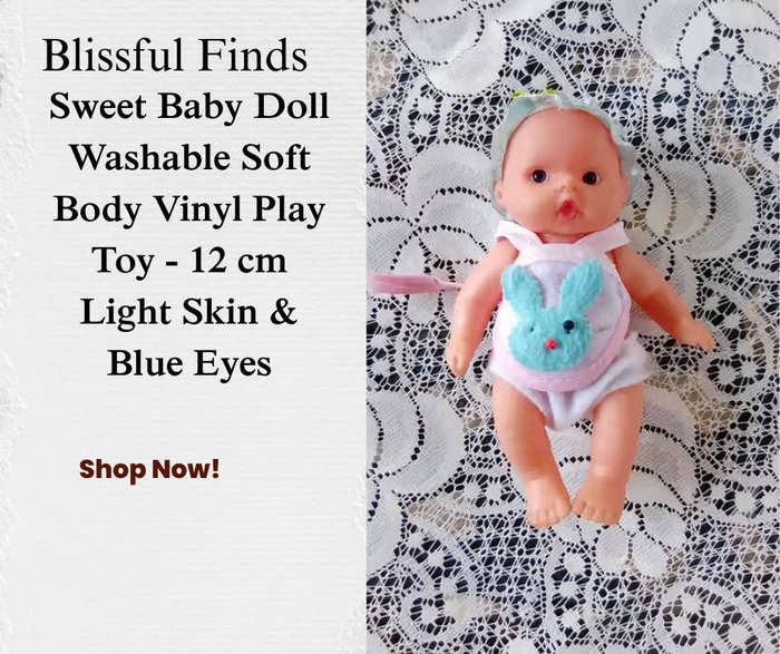 Sweet Baby Doll Washable Soft Body Vinyl - 12 cm Light Skin & Blue Eyes