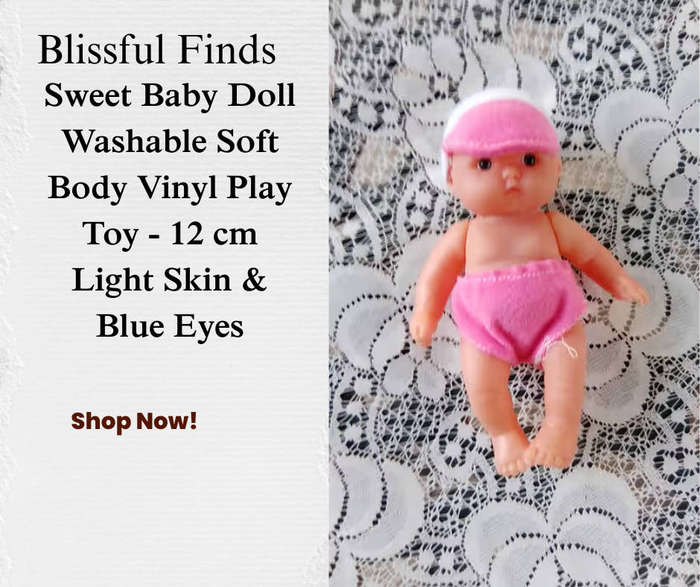 Sweet Baby Doll Washable Soft Body Vinyl - 12 cm Light Skin & Blue Eyes