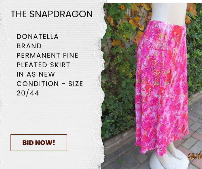 DONATELLA BRAND - ABSOLUTE AMAZING FINE PERMANENT PLEATED SKIRT IN A MEDLEY OF PINKS