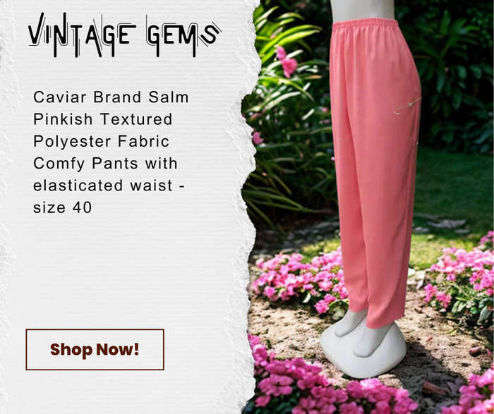 Caviar Brand Pants in Salm Pinkish Colour with Elasticated Waist