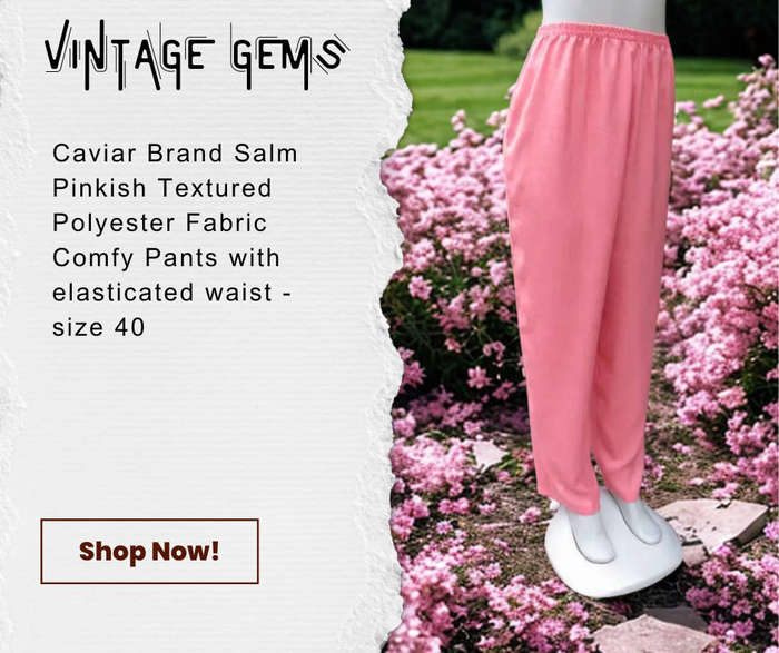 Caviar Brand Pants in Salm Pinkish Colour with Elasticated Waist