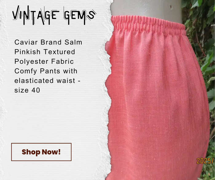 Caviar Brand Pants in Salm Pinkish Colour with Elasticated Waist
