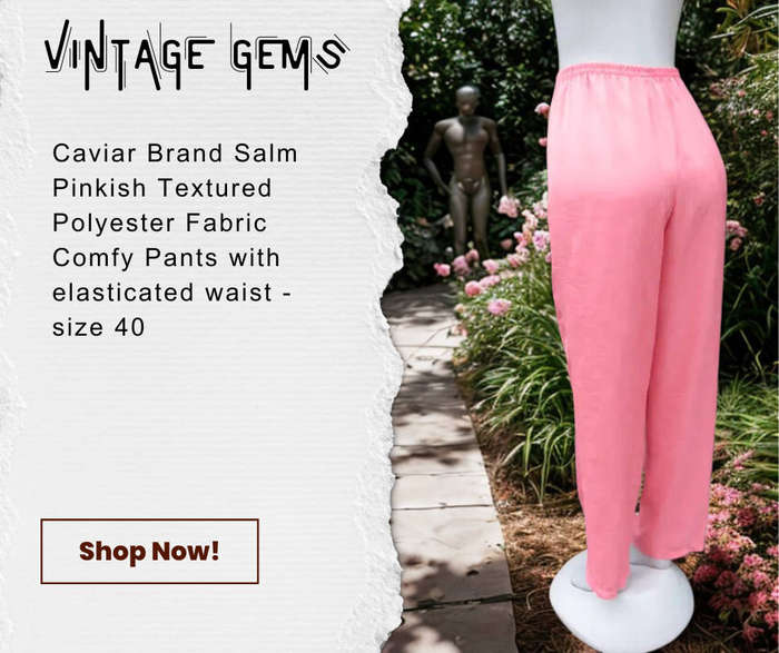 Caviar Brand Pants in Salm Pinkish Colour with Elasticated Waist