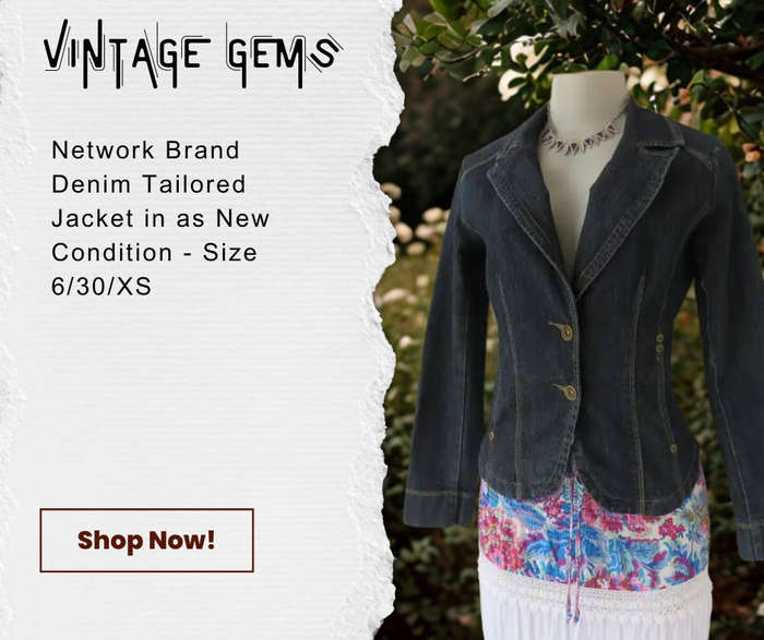 Newwork Brand - Beautiful tailored blue denim long sleeve jacket