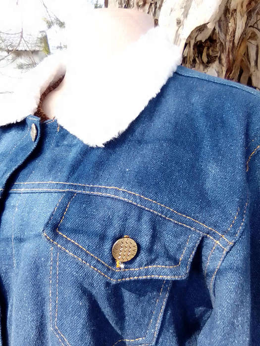 Denim Jacket with Faux Fur Collar