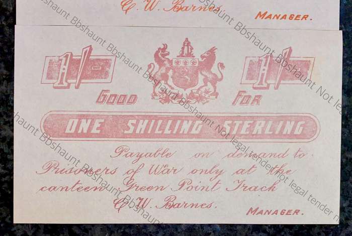 Anglo Boer War POW set 5 shillings to 1 shillings 1899-1902 Greenpoint Track - Good Fors - no wtm