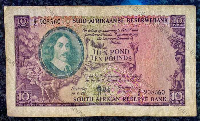 Mh De Kock. 10 pound Pretoria 10-8-1955 - D2