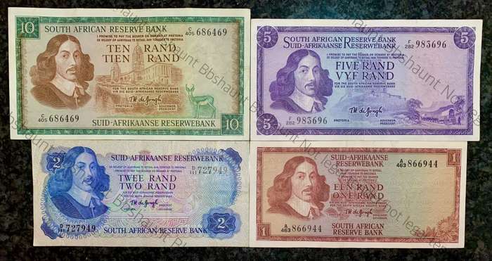 Complete Set Tw De Jongh R10 to R1 -- 1967-1975 (1 bid takes all)