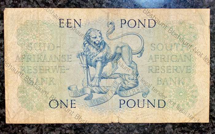 Mh De Kock. 1 pound Pretoria 1956