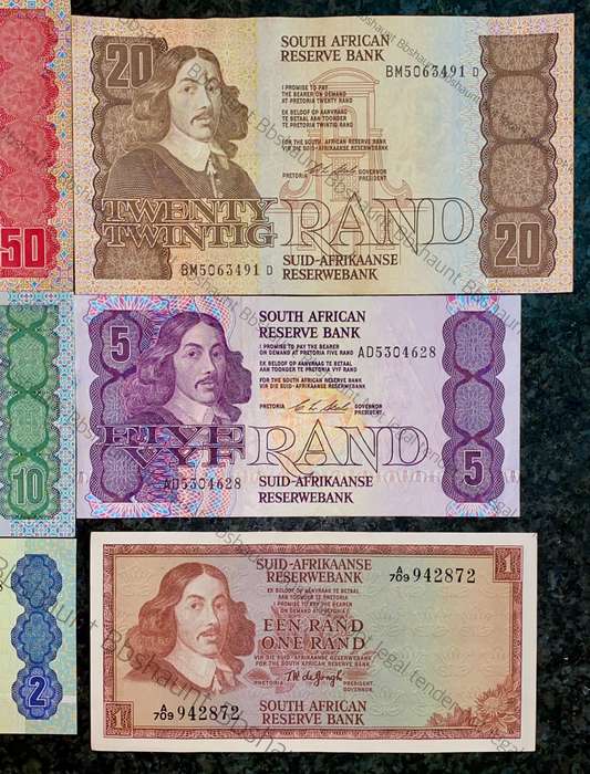 Complete Set CL Stals & Decimals R50 to R2AA - 1st issue 1990 (R1 TW De Jongh) (1 bid takes all)