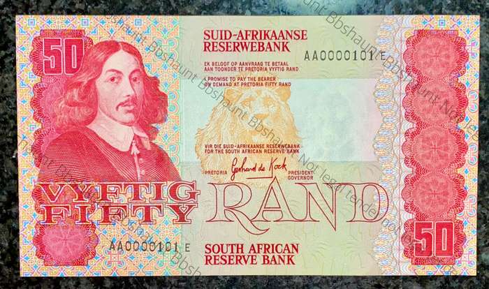 GPC De Kock R50 Very Low Number - AA0000101 - UNC 3rd Issue 1984
