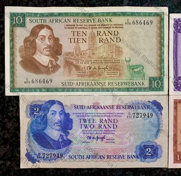 Complete Set Tw De Jongh R10 to R1 -- 1967-1975 (1 bid takes all)