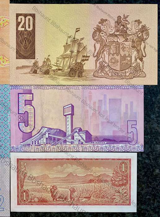 COMPLETE SET OF GPC DE KOCK & DECIMALS UNC-EF R50 TO R2 - 1980s(R1 TW DE JONGH 1975)1 BID TAKES AL