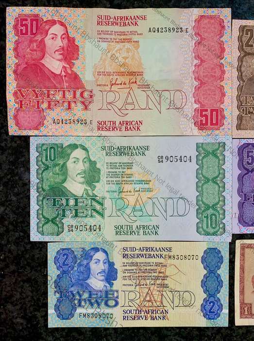 Complete Set GPC De Kock & decimals R50 TO R2 - Good Condition (R1 De Jongh 1973) (1 bid takes all)