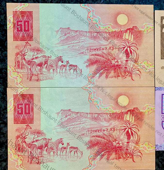 South Africa Set Low Matching Number 0000102 with Replacements XX0000102 Gem Unc
