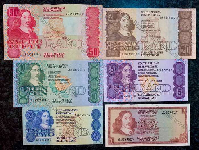 Complete Set CL Stals R50 to R2AA - 1st issue 1990 (R1 TW De Jongh)( 1 bid takes all )