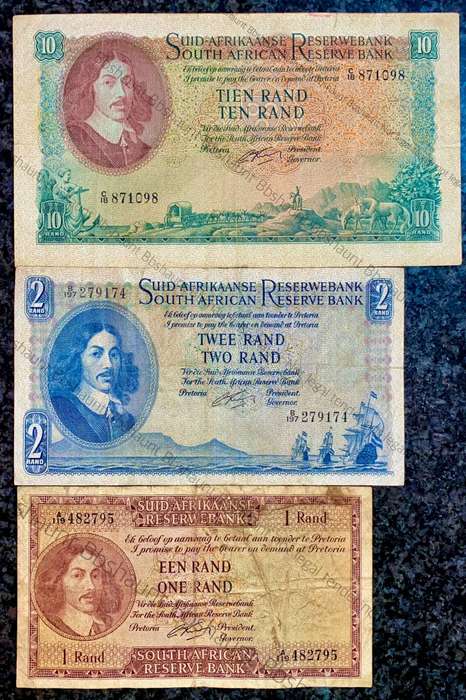 G Rissik. Set R10 - R2 & R1 -- 1st issue 1962 (1 bid takes all)