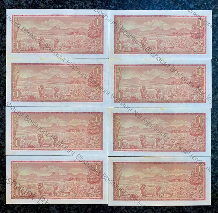 TW De Jongh. R1 in sequence B406 /766753-760 unc-aunc 3rd issue 1975 (1 bid takes all )