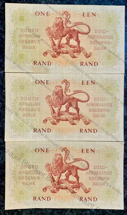 Mh De Kock R1 in sequence A28 /821571-573 aunc 1st issue 1961 (1 bid takes all)