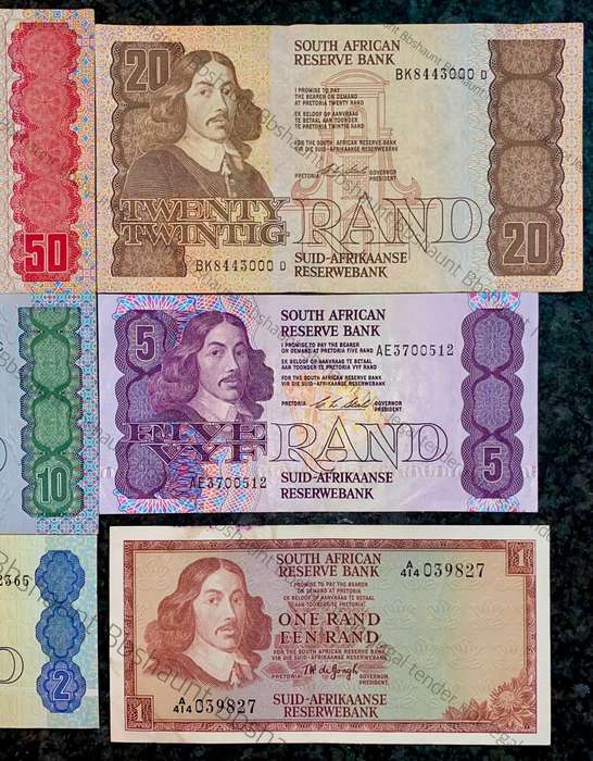 Complete Set CL Stals R50 to R2AA - 1st issue 1990 (R1 TW De Jongh)( 1 bid takes all )