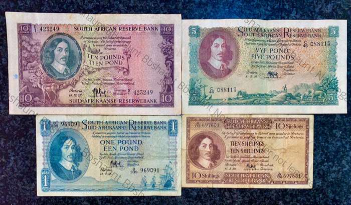 Mh De Kock. set 10 pounds to 10 shillings 1952-1959 (1 bid takes all)