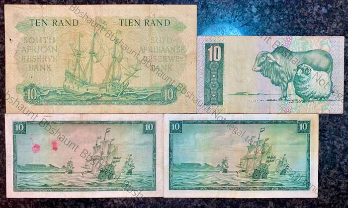Set of R10 G Rissik 1st & 2nd issue 1962/66 - TW De Jongh 1975 & GPC De Kock 1981 (1 bid takes all)