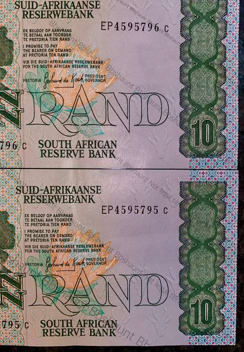 GPC De Kock. R10 in sequence EP4595795-796 -- 3rd issue 1985 (1 bid takes all )