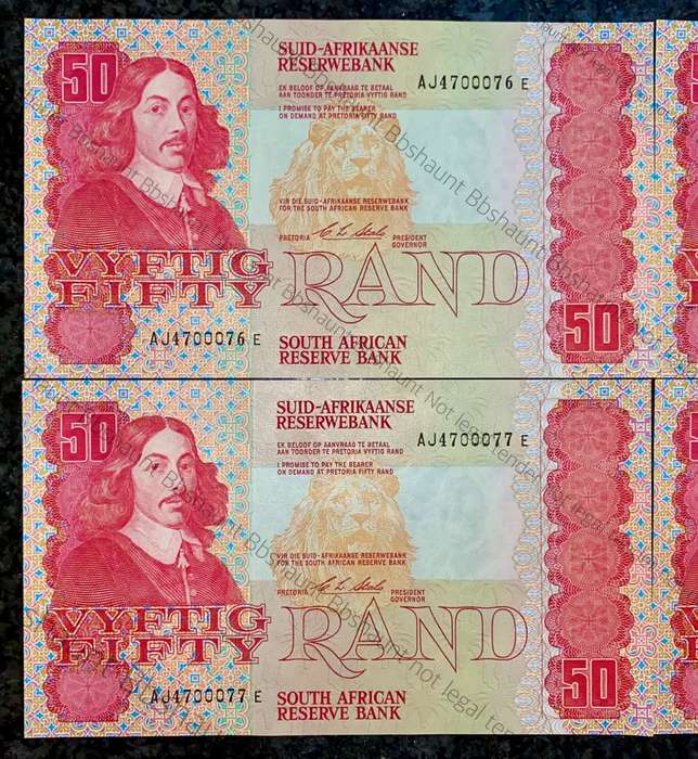 CL STALS R50 IN SEQUENCE AJ 4700076-00079 UNC A/E 1ST ISSUE 1990(BID PER NOTE) 4 AVAILABLE