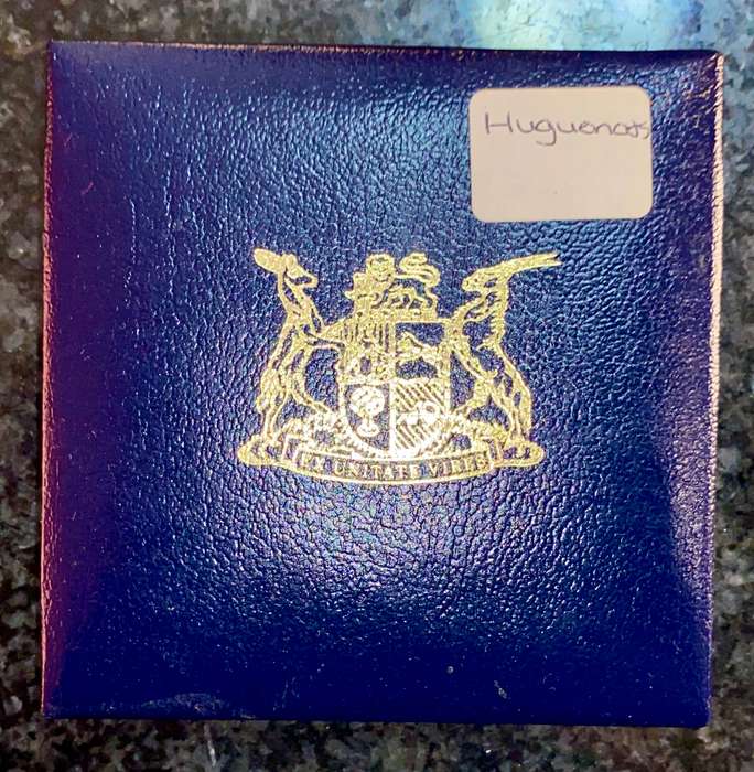 South Africa Proof Silver R1 - 1988 - Les Huguenot 1688-1988 in SA Mint Box