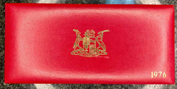 South Africa Proof set silver R1 TO 1/2 cent 1976 red SA mint box