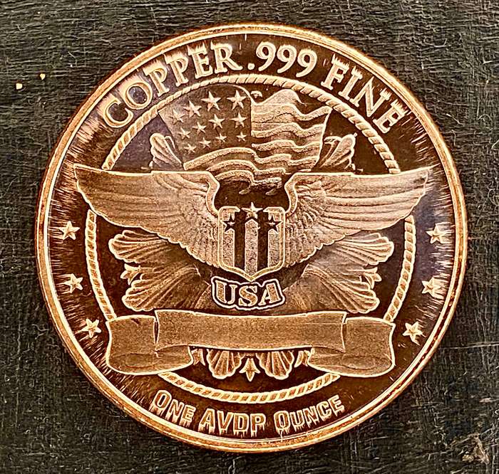 1OZ -- Mercury Dime -- 1OZ 999 Copper Round BU