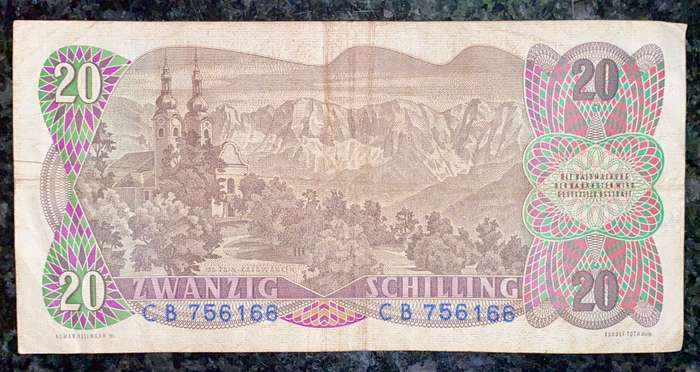 AUSTRIA 20 SHILLING 1956