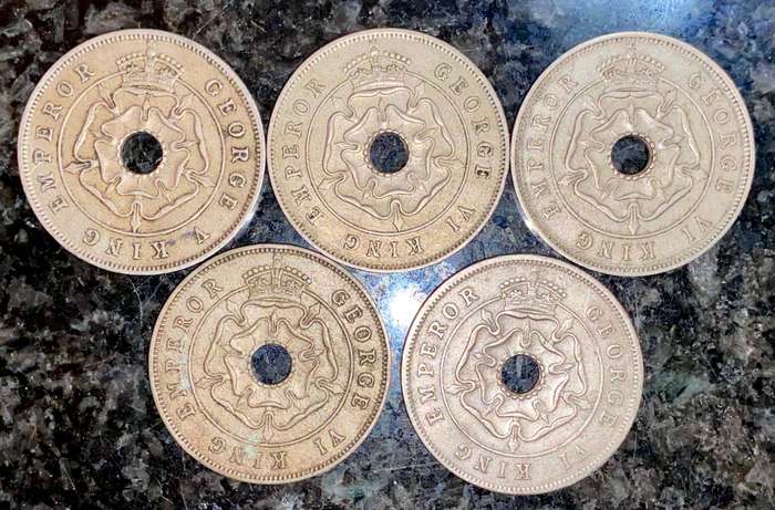 Southern Rhodesia set 1 penny 1934-1942(1 bid takes all)