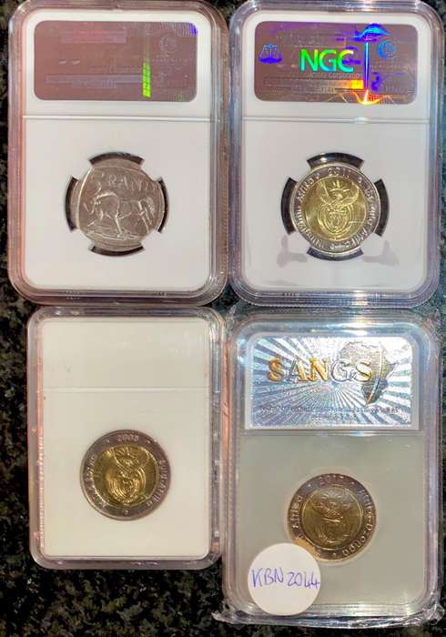 South Africa. Graded commemorative set R5 - 2000 - 2008 - 2011 - 2017 (1 bid takes all)