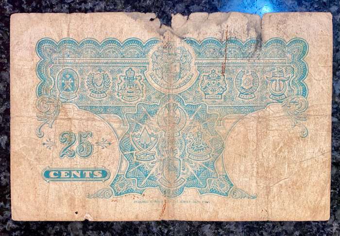 Malaya Currency Board 25 cent 1st september 1940