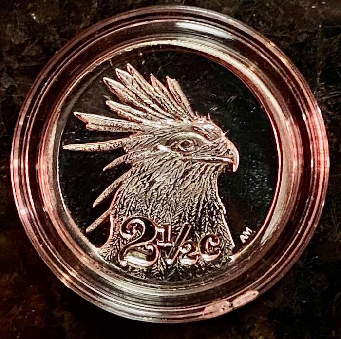 SA Mint Silver Proof Tickey 2 1/2 cent - Secretary bird 2006 - mintage 1628