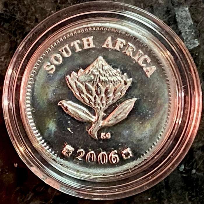 SA Mint Silver Proof Tickey 2 1/2 cent - Secretary bird 2006 - mintage 1628