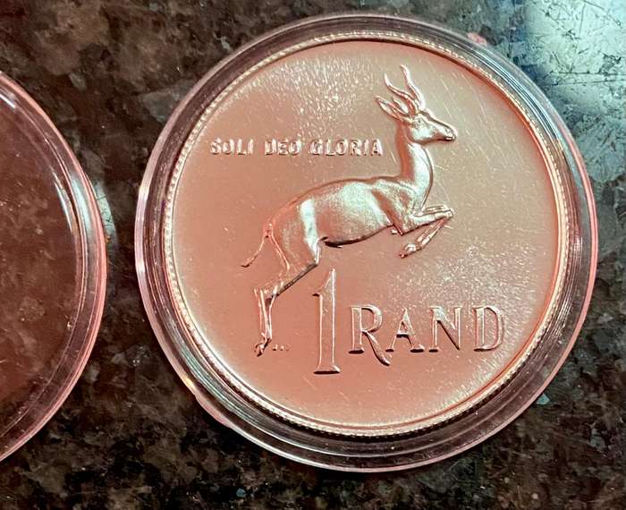 South Africa. Silver Proof R1 -- 1968 English in capsule