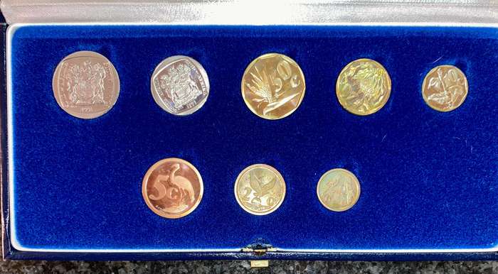 South Africa. 1991 Proof Set R2 to 1 Cent in blue SA Mint Box