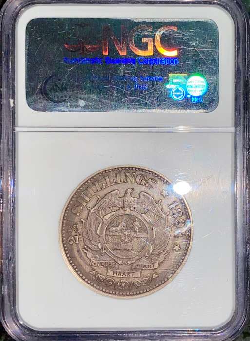 ZAR 1894 Graded Silver 2 1/2 Shilling NGC XF45