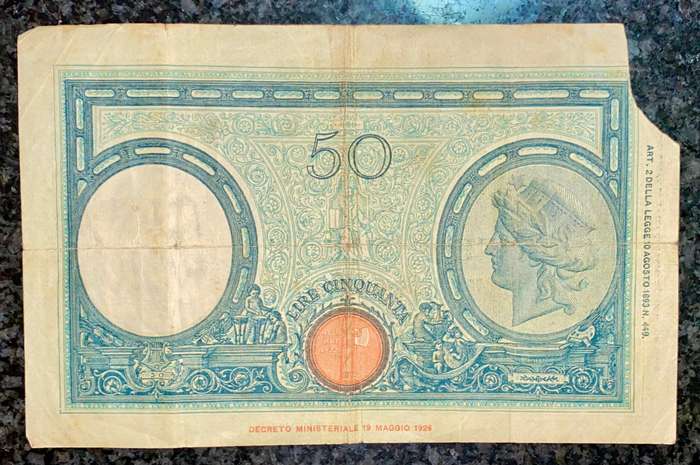 Italy. 50 lire 1943 WW2