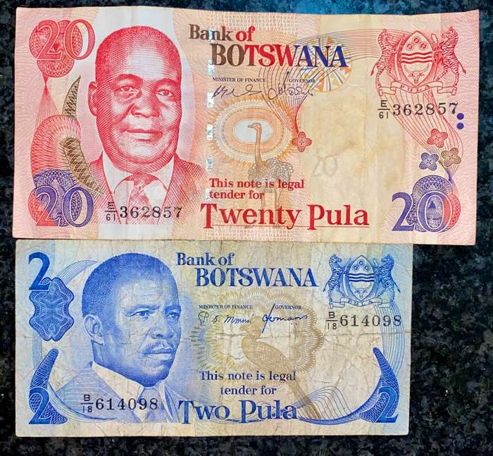 BOTSWANA SET 20 PULA & 2 PULA ND (1 BID TAKES ALL)