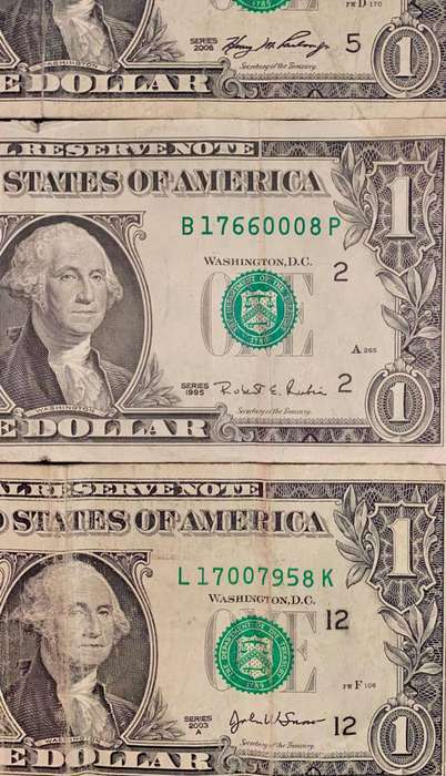 USA 1 dollar set 3 different signatures & Federal Reserve's 1995-2006 (1 bid takes all)