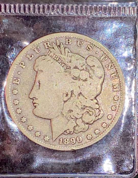 USA silver Morgan 1 dollar - 1890 Orleans Mint in plastic holder