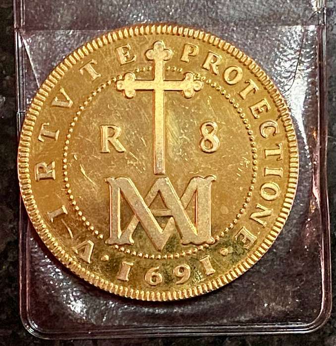 Cape Coin Heritage Collection - Piece of Eight - 8 reals 1691 - Gold Plated Sterling Silver