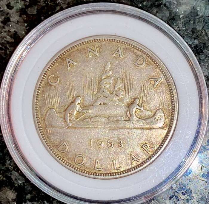 Canada Silver 1 dollar 1963 silver .800 in capsule