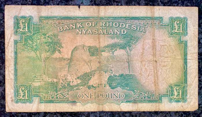 Rhodesia & Nyasaland 1 pound 9th January 1961 CJ Rhodes wtm