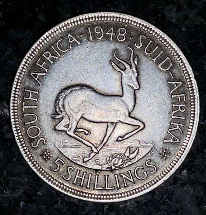 SA Union silver 5 shillings 1948