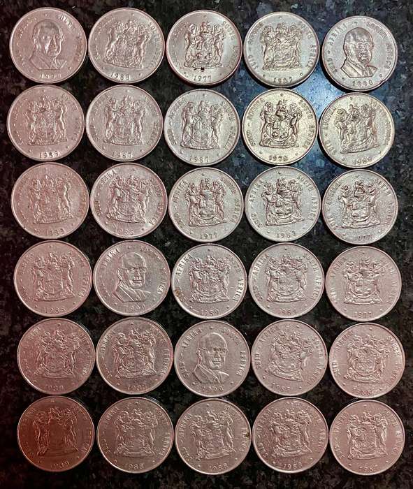 South Africa Lot - Nickel R1 (1 bid takes all 20 coins)