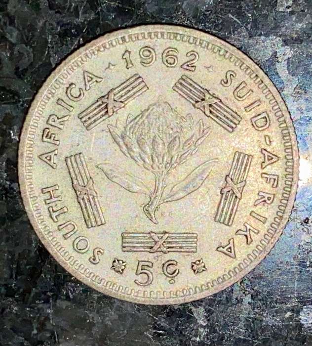 South Africa. silver 5 cent 1962